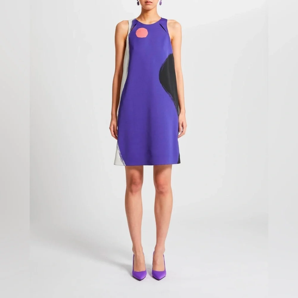 Marella By Max Mara Purple Colorblock Shift Dress